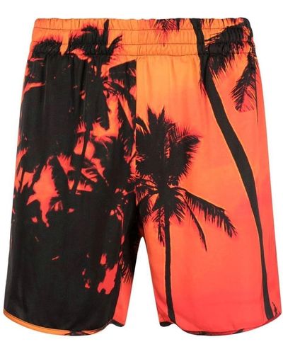 BLUE SKY INN Palm-Tree Print Swim Shorts - Orange