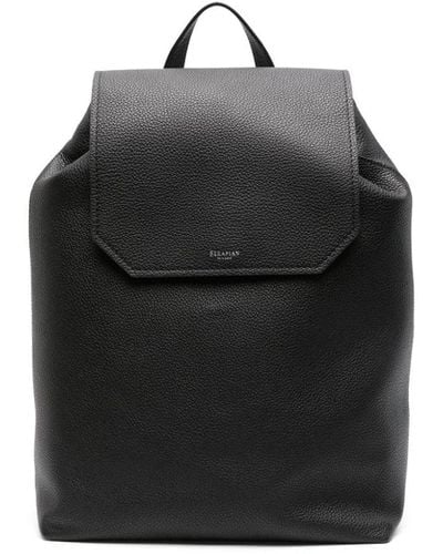 Serapian Day Grained-Leather Backpack - Black