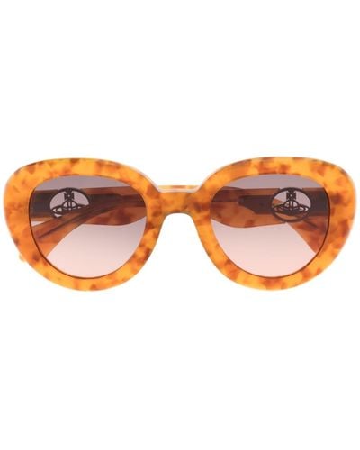 Vivienne Westwood Tortoiseshell Round-frame Sunglasses - Orange