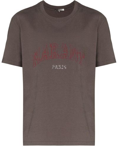 Isabel Marant Honore Logo-Print T-Shirt - Brown