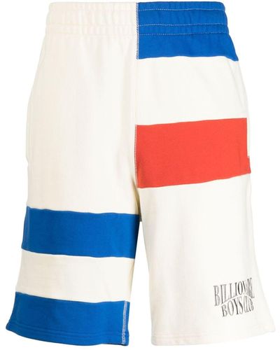 BBCICECREAM Logo-embroidery Stripe-detail Track Shorts - Blue