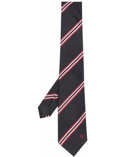 Givenchy Logo Striped Silk Tie - Multicolour