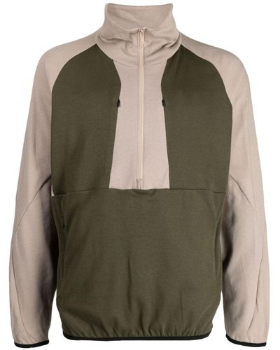 White Mountaineering Two-tone High-neck Jumper - Green