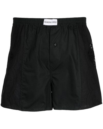 Marine Serre Regenerated Cotton Shorts - Black