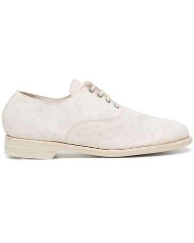 Guidi Paneled Leather Derby Shoes - White
