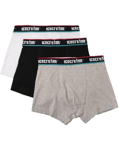 ICECREAM Set-of-three Logo-waistband Boxers - White