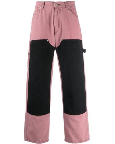 Rassvet (PACCBET) Mid-rise Panelled Cotton Trousers - Pink