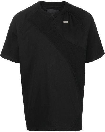HELIOT EMIL Panelled Short-Sleeved T-Shirt - Black