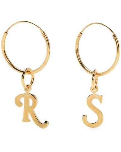 Raf Simons Logo Hoop Earrings - Metallic