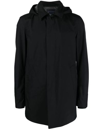 Herno Zip-up Hooded Jacket - Black