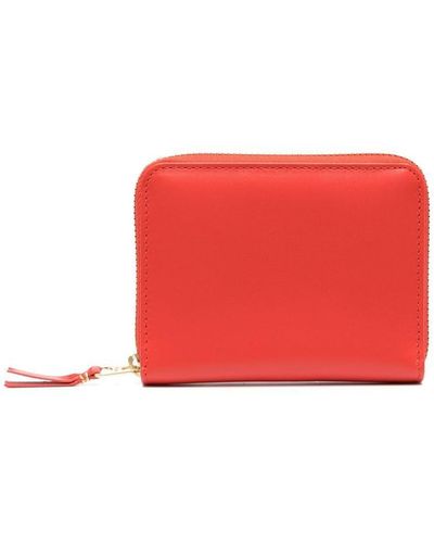 Comme des Garçons Zip-up Leather Wallet - Red