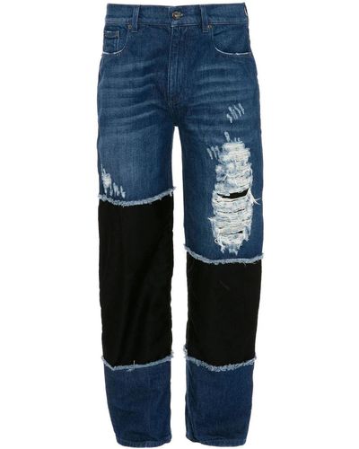 JW Anderson Distressed Straight-leg Jeans - Blue