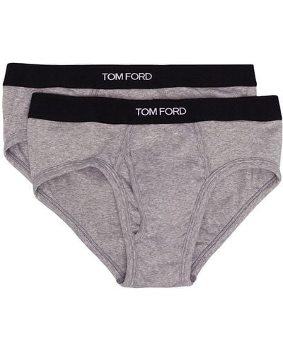 Tom Ford Logo Band Brief Two-Set - Gray