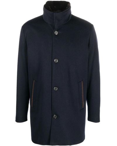 Paul & Shark Cashmere Button-Down Coat - Blue