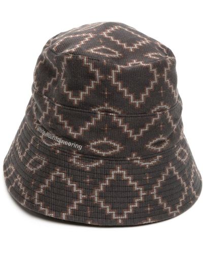White Mountaineering Geometric-pattern Bucket Hat - Grey