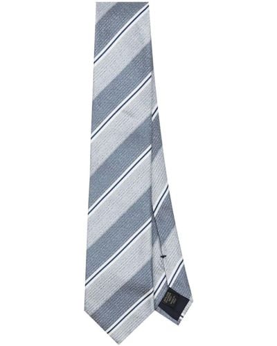 Brioni Striped Silk Tie - Blue