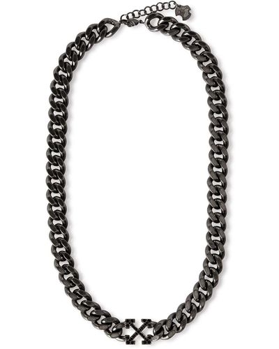 Off-White c/o Virgil Abloh Arrows Crystal-embellished Chain Necklace - Black