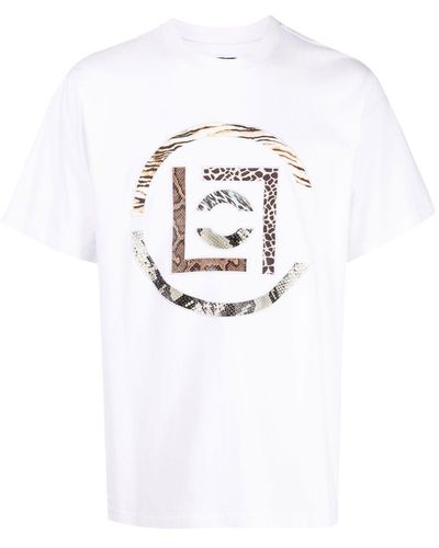 Clot Animal-print Logo-patch T-shirt - White