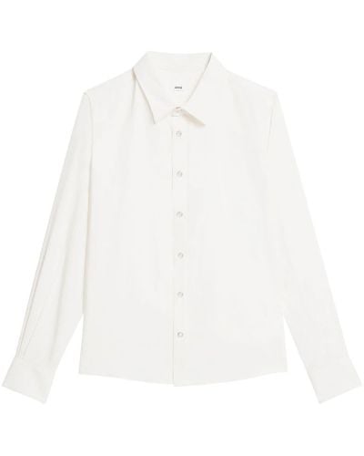 Ami Paris Decorative-Button Long-Sleeve Shirt - White