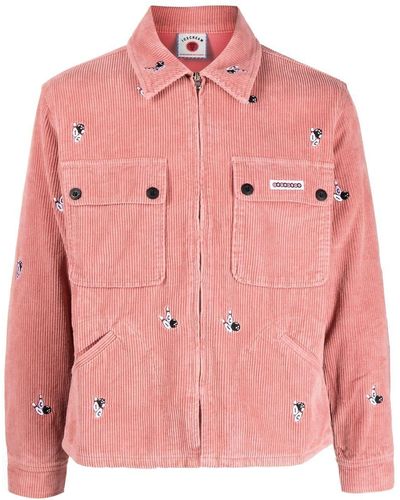 ICECREAM Zipped Corduroy Shirt Jacket - Pink