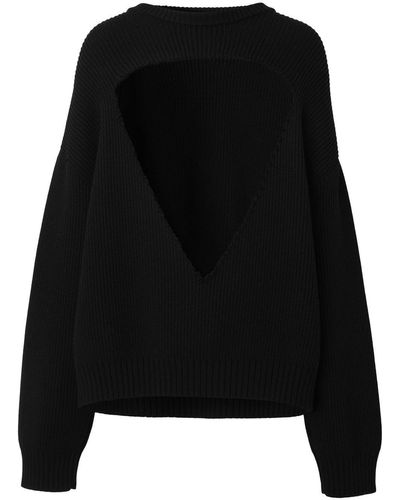 Burberry Cut-out Wool Sweater - Black