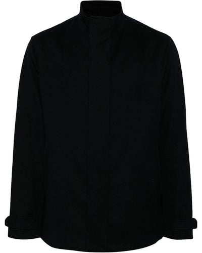 Paul & Shark Cashmere Zip-Up Coat - Black