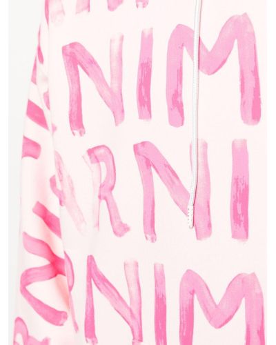 Marni Logo-print Drawstring Hoodie - Pink