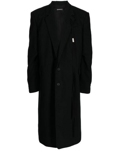 Ann Demeulemeester Long Tailored Buttoned Cotton Coat - Black