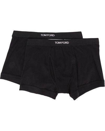 Tom Ford Two-Pack Logo Waistband Boxers - Black