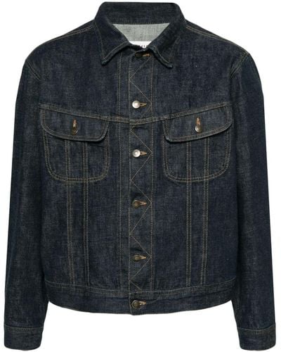 Maison Margiela Contrast-topstitching Denim Jacket - Men's - Cotton - Black
