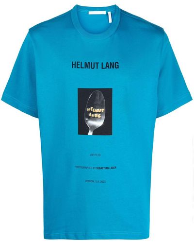 Helmut Lang Photograph-print Cotton T-shirt - Blue