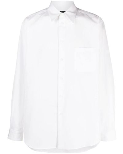 Yohji Yamamoto Chest-pocket Long-sleeved Shirt - White