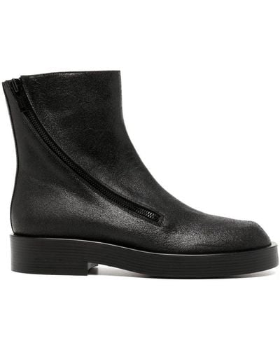 Ann Demeulemeester Zip-up Leather Ankle Boots - Black