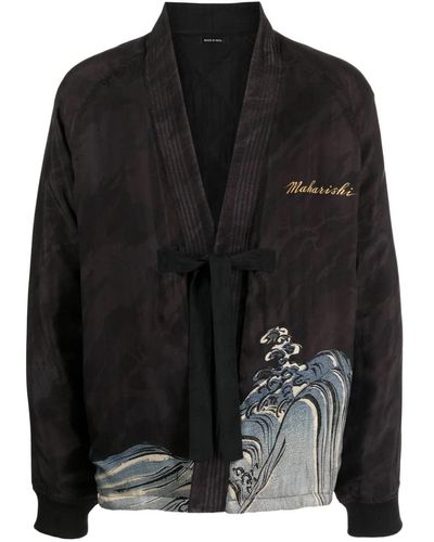 Maharishi Sue-ryu Japanese-print Reversible Kimono - Black