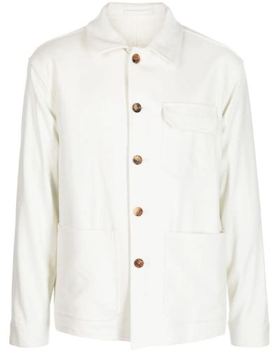 Lardini Buttoned Cotton Shirt Jacket - White