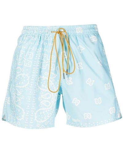 Rhude Bandana-print Drawstring Swim Shorts - Blue