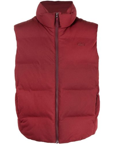 Lacoste Logo-patch Padded Gilet - Red