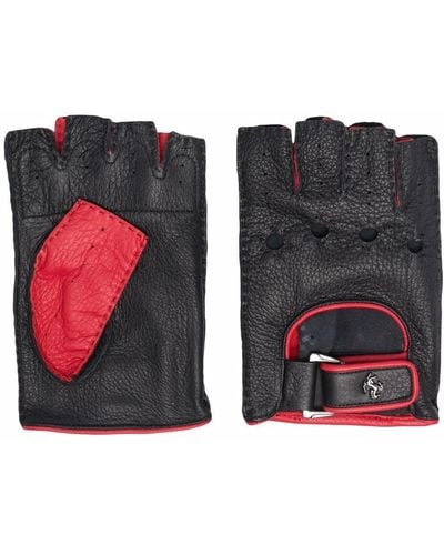 Ferrari Prancing Horse Leather Driving Gloves - White
