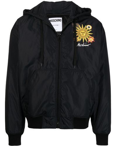Moschino Sun-print Puffer Jacket - Black
