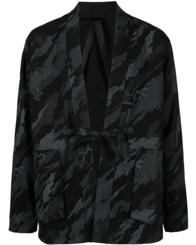 Maharishi Camouflage-print Reversible Kimono - Black