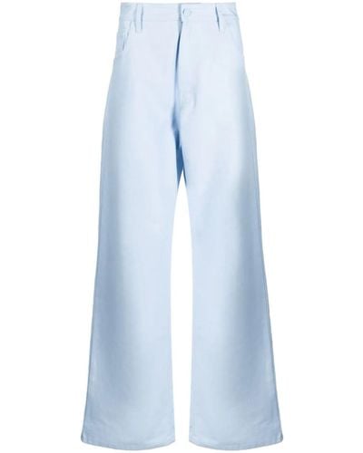Raf Simons Straight-leg Cotton Pants - Blue