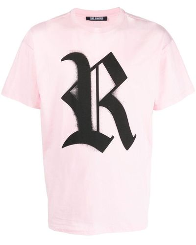 Raf Simons Logo Print T-shirt - Pink