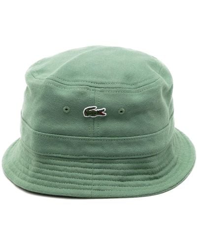 Lacoste Logo-patch Cotton Bucket Hat - Green