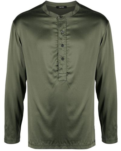 Tom Ford Henley Pajama Top - Green