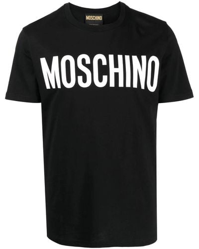 Moschino Logo Print Cotton T-Shirt - Black