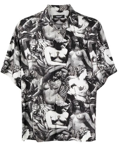 Undercover Collage-print Shortsleeved Shirt - Gray