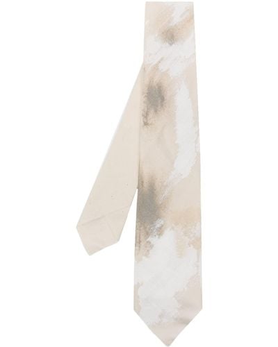 Yohji Yamamoto Abstract-print Tie - White