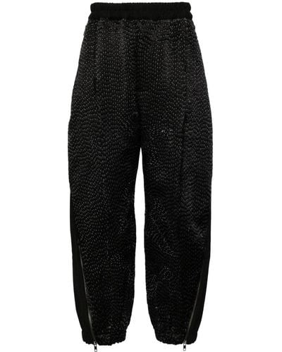 By Walid Linen-blend Track Pants - Black