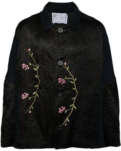 By Walid Embroidered Single-breasted Coat - Black