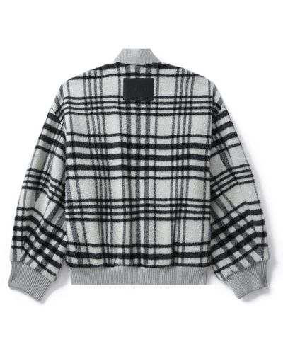 JW Anderson Checked Zipped Bomber Jacket - Black